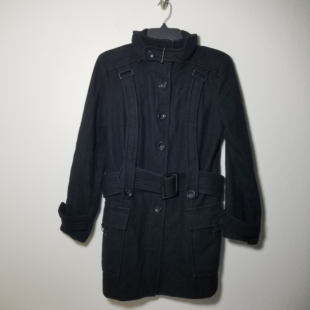 Women's Black Belted Coat